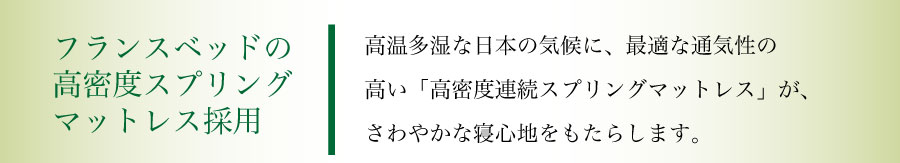 フランスベッドの高密度スプリングマットレス採用